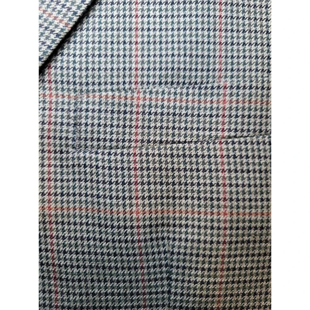 Vintage Club Room Macy's 42S Mens Houndstooth Windowpane‎ 2 Button Blazer Coat